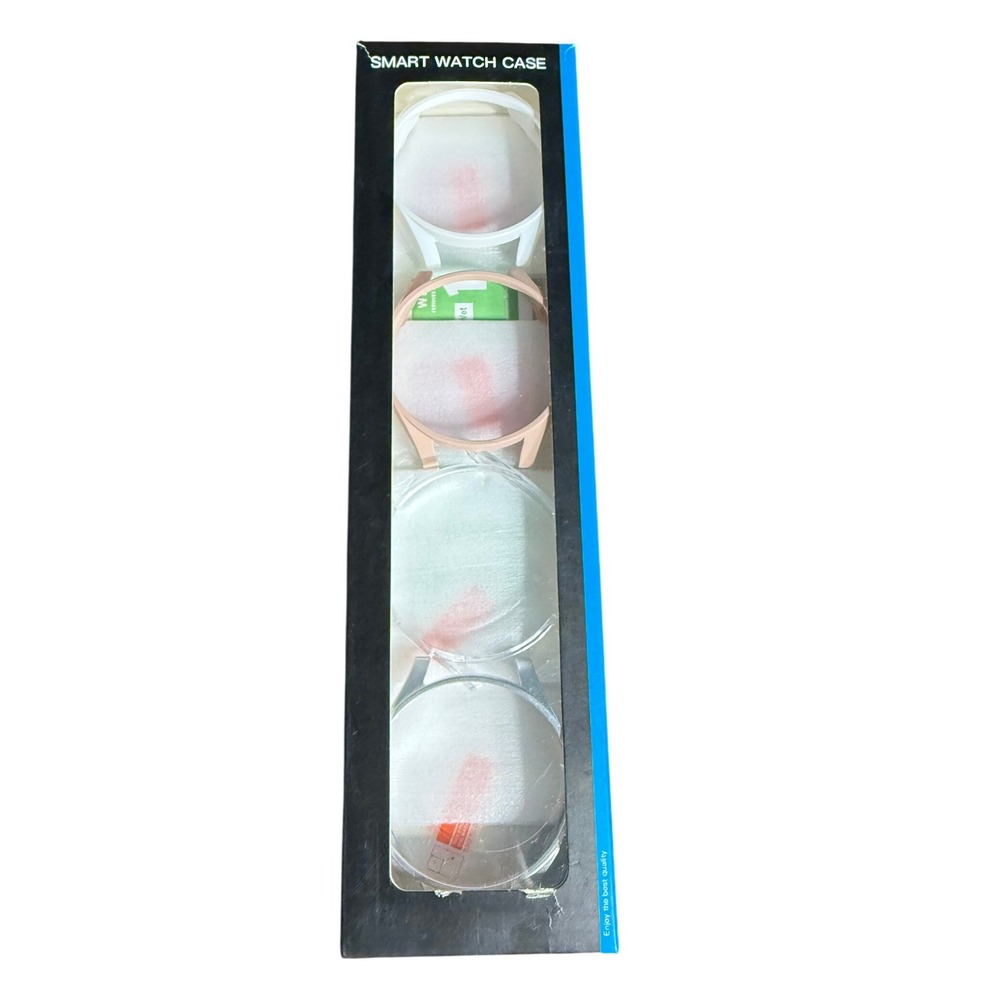 Smart Watch 4 Pack Protective Bumper White Rose Gold Clear Silver Fits Garmin